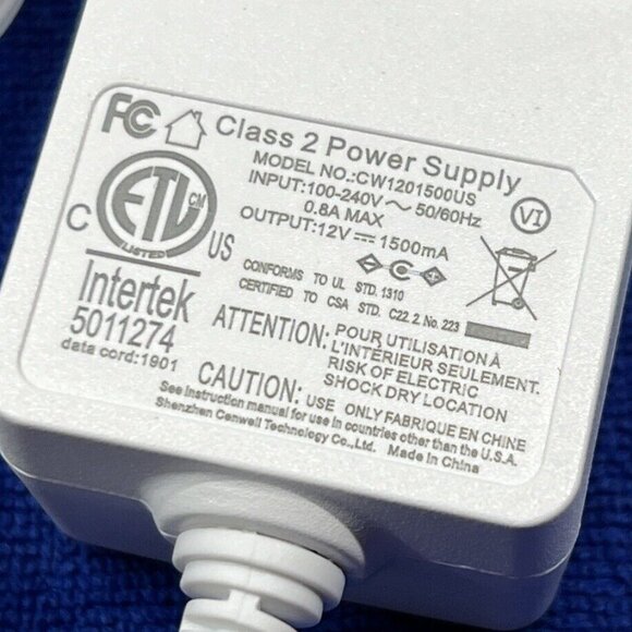 Govee Power Supply Charger CW1201500US Adapter for LED strip lights 12V 1.5A - Picture 2 of 2